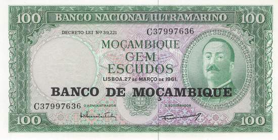 Mosambik p117 100 Escudos 1976